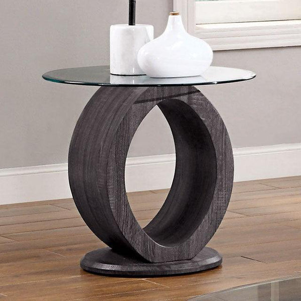 Lodia CM4825GY-E Gray Contemporary End Table By Furniture Of America - sofafair.com