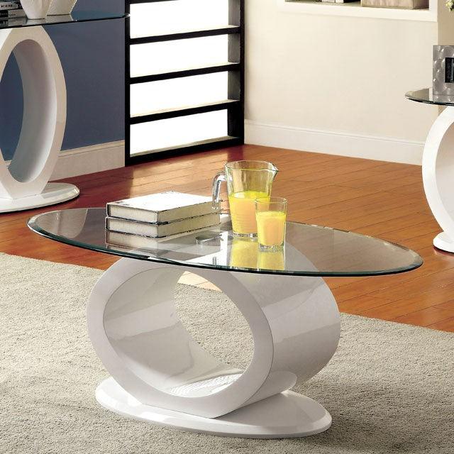 Lodia CM4825WH-C White Contemporary Coffee Table By Furniture Of America - sofafair.com