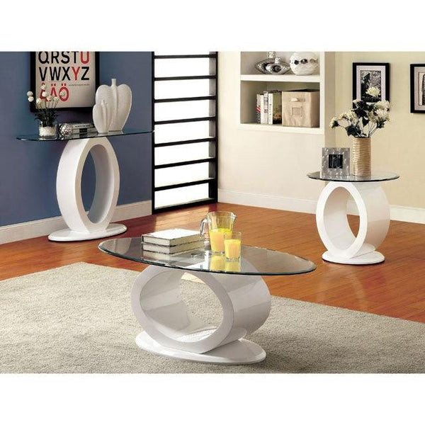 Lodia CM4825WH-E White Contemporary End Table By Furniture Of America - sofafair.com