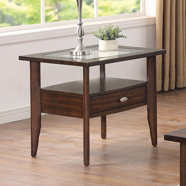 Riverdale CM4905WN-E Dark Walnut Transitional End Table By Furniture Of America - sofafair.com