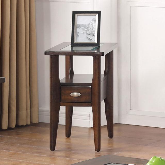 Riverdale CM4905WN-ST Dark Walnut Transitional Side Table By Furniture Of America - sofafair.com