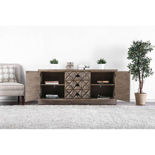 Markos CM5393-TV Weathered Light Oak Transitional Tv Stand By Furniture Of America - sofafair.com