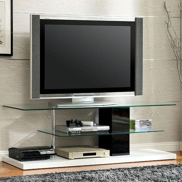 Neapoli CM5811-TV Black/White Contemporary TV Console By Furniture Of America - sofafair.com