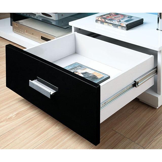 Egaleo CM5814-TV Black/White Contemporary TV Console By Furniture Of America - sofafair.com