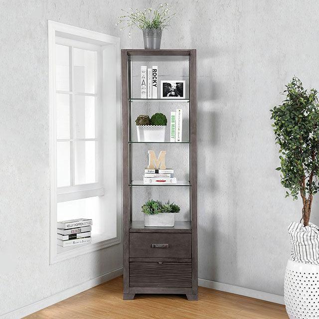Tienen CM5900-PC Gray Transitional Pier Cabinet By Furniture Of America - sofafair.com