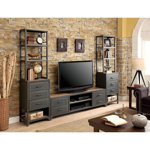 Galway CM5904-TV-62 Gray/Natural Tone Industrial 60" Tv Stand By Furniture Of America - sofafair.com