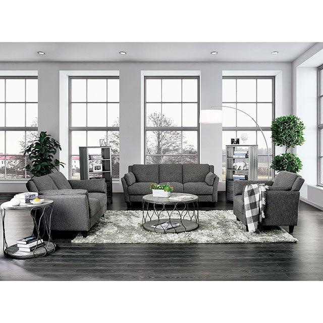 Yazmin CM6020-LV Gray Transitional Love Seat By Furniture Of America - sofafair.com