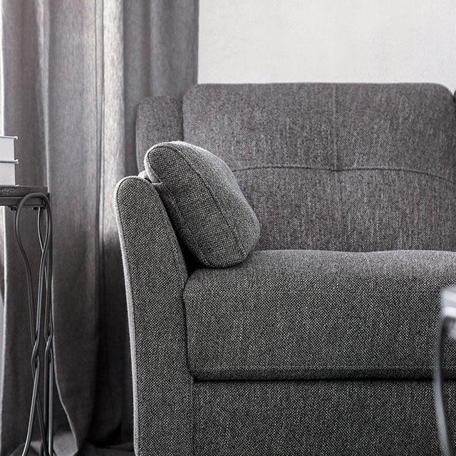 Yazmin CM6020-LV Gray Transitional Love Seat By Furniture Of America - sofafair.com