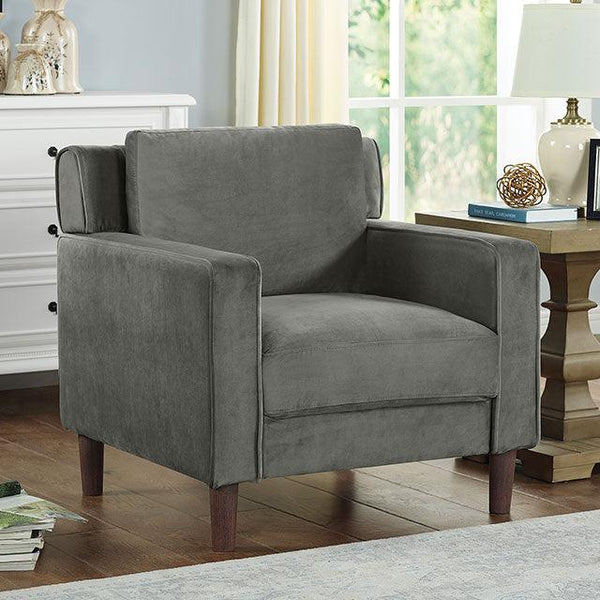 Brandi CM6064GY-CH Gray Contemporary Chair By Furniture Of America - sofafair.com