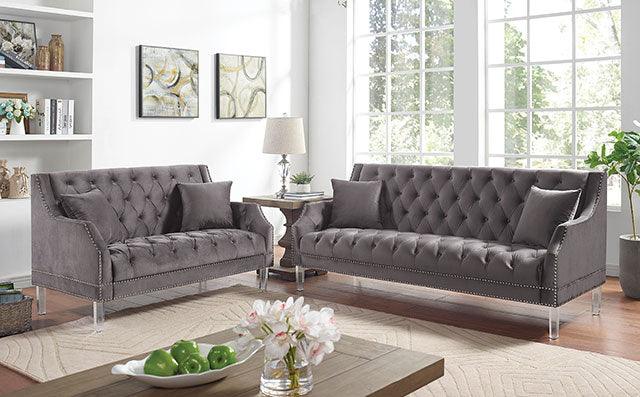 Franceschi CM6065GY-LV Gray Transitional Loveseat By Furniture Of America - sofafair.com
