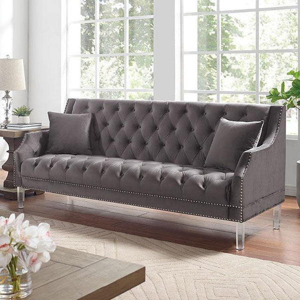 Franceschi CM6065GY-SF Gray Transitional Sofa By Furniture Of America - sofafair.com