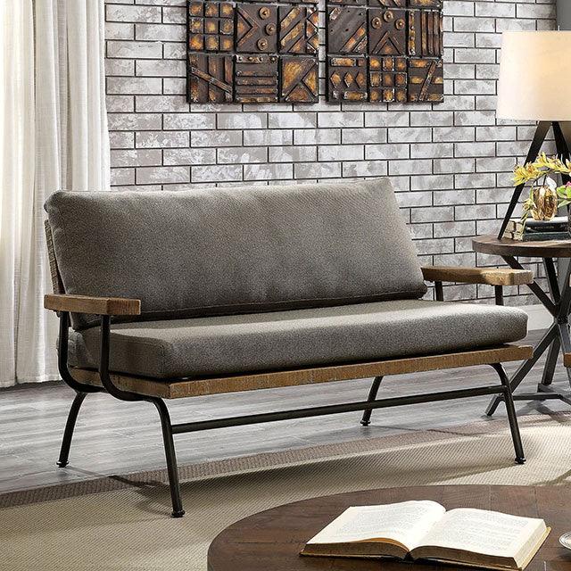 Santiago CM6077-LV Brown Rustic Love Seat By Furniture Of America - sofafair.com
