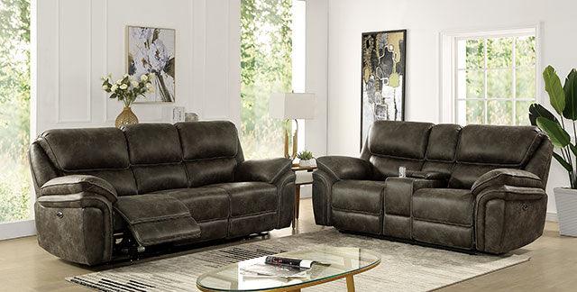 Tredegar CM6083-SF-PM Mocha Transitional Power Sofa By Furniture Of America - sofafair.com