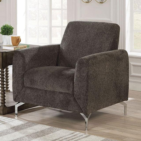 Lauritz CM6088DG-CH Dark Gray Transitional Chair By Furniture Of America - sofafair.com