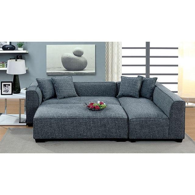 Jaylene CM6120 Gray Contemporary Sectional By Furniture Of America - sofafair.com