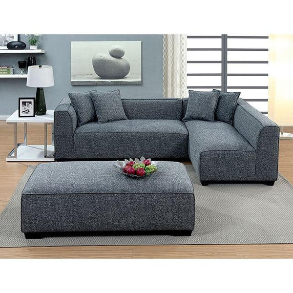Jaylene CM6120 Gray Contemporary Sectional By Furniture Of America - sofafair.com