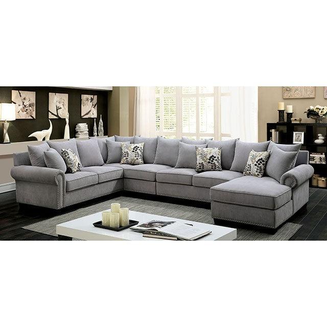 Skyler CM6156GY Gray Transitional Sectional By Furniture Of America - sofafair.com