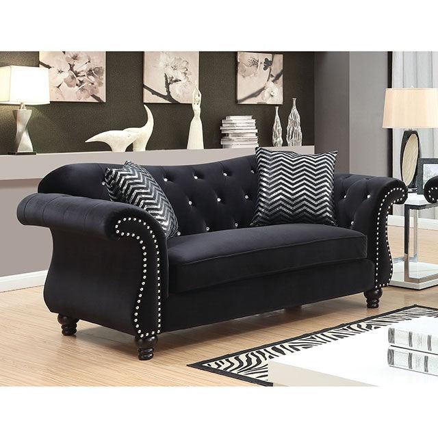 Jolanda CM6159BK-LV Black Glam Love Seat By Furniture Of America - sofafair.com