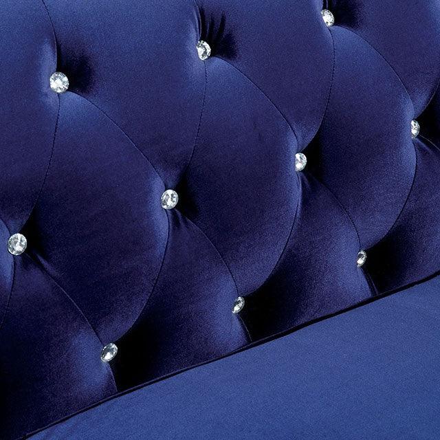 Jolanda CM6159BL-SF Blue Glam Sofa By Furniture Of America - sofafair.com