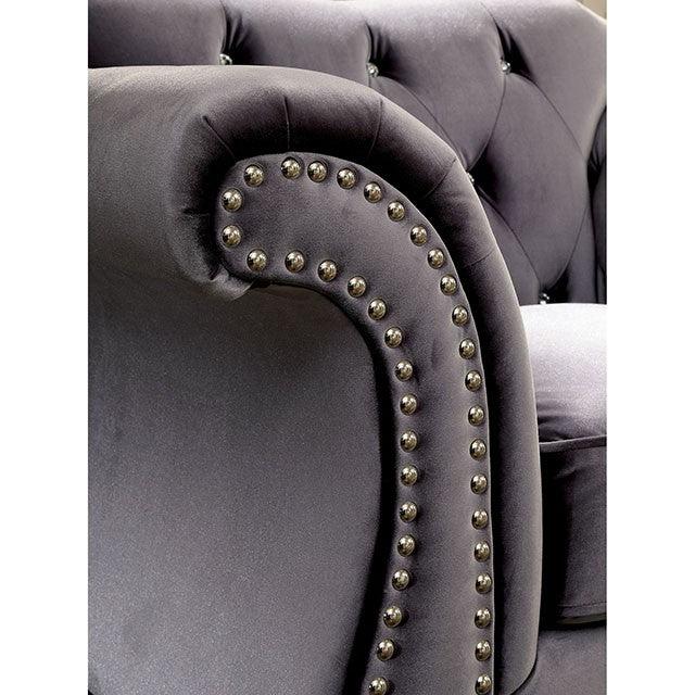 Jolanda CM6159GY-CH Gray Glam Chair By Furniture Of America - sofafair.com