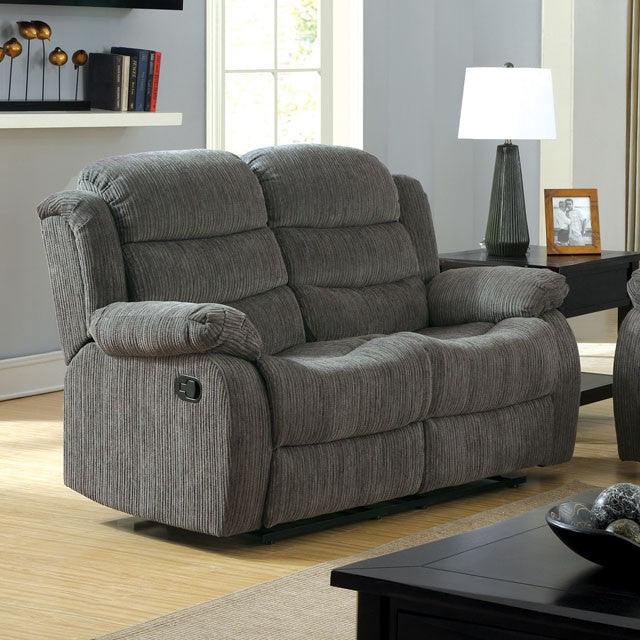 Millville CM6173GY-LV Gray Transitional Motion Love Seat By Furniture Of America - sofafair.com