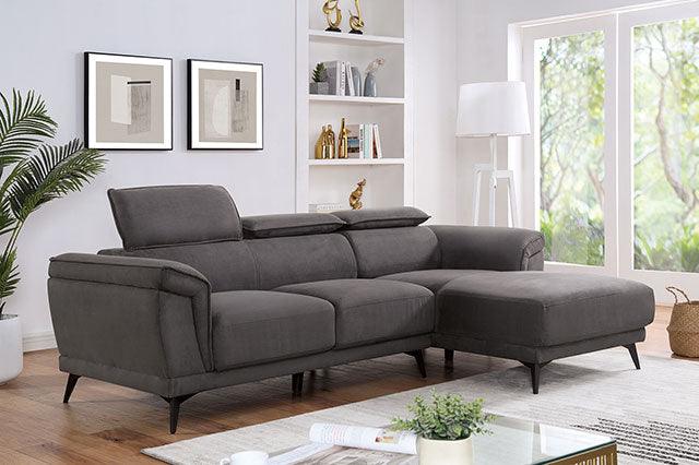Napanee CM6254GY Dark Gray Contemporary Sectional By Furniture Of America - sofafair.com