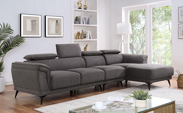 Napanee CM6254GY Dark Gray Contemporary Sectional By Furniture Of America - sofafair.com