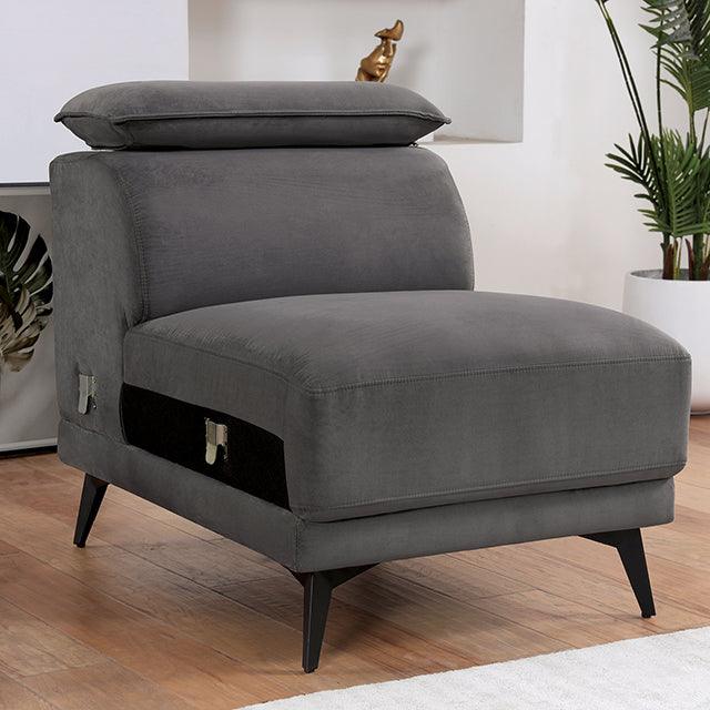 Napanee CM6254GY-AC Dark Gray Contemporary Armless Chair By Furniture Of America - sofafair.com