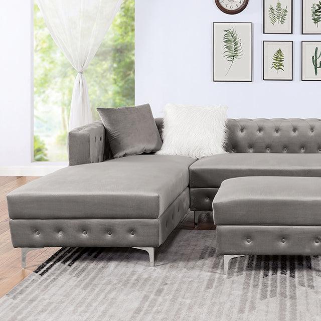 Ciabattoni CM6256GY Gray Transitional Sectional By Furniture Of America - sofafair.com
