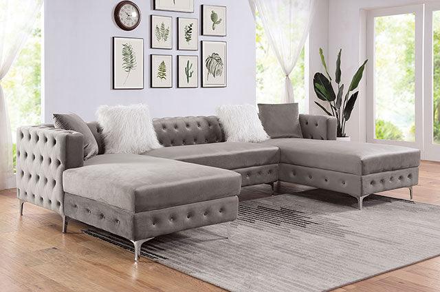 Ciabattoni CM6256GY Gray Transitional Sectional By Furniture Of America - sofafair.com