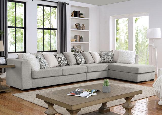 Sectional by Furniture Of America Leandra CM6258LG Light Gray Contemporary - sofafair.com