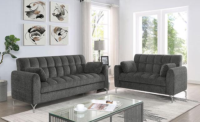 Lupin CM6259DG-LV Dark Gray Contemporary Loveseat By Furniture Of America - sofafair.com