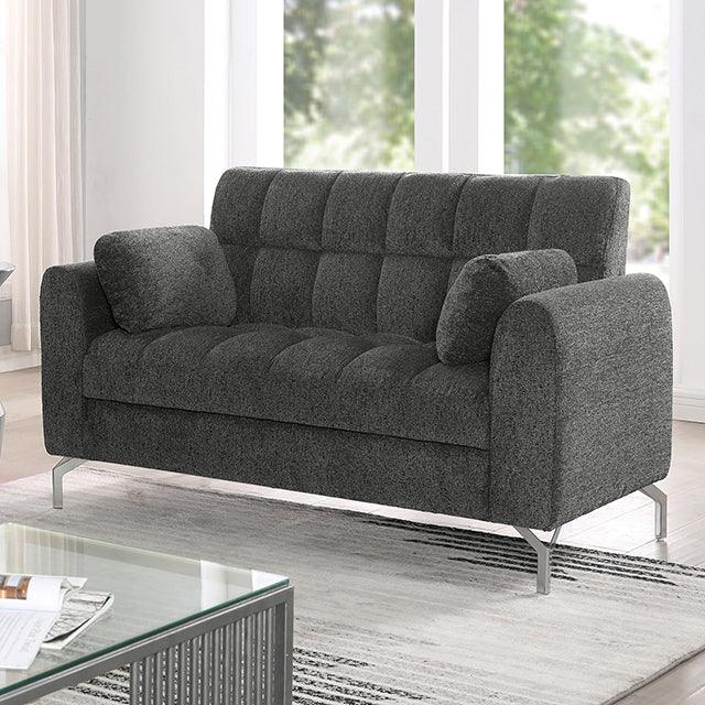 Lupin CM6259DG-LV Dark Gray Contemporary Loveseat By Furniture Of America - sofafair.com