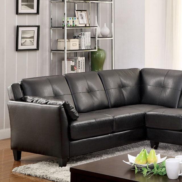 Peever CM6268BK-SET Black Contemporary Sectional By Furniture Of America - sofafair.com