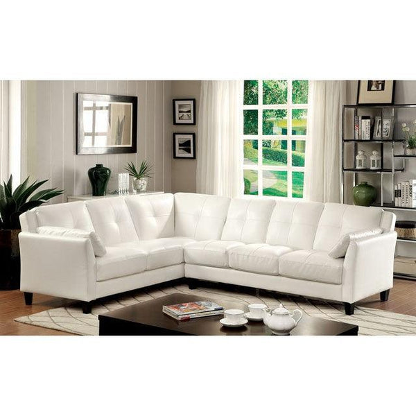 Peever CM6268WH-SET White Contemporary Sectional By Furniture Of America - sofafair.com