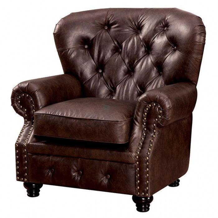 Stanford CM6269BR-CH Brown Transitional Chair By furniture of america - sofafair.com