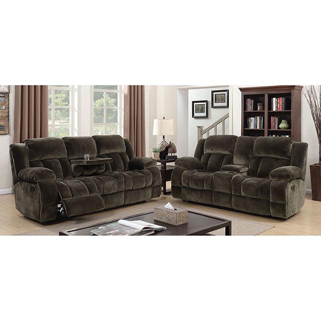 Sadhbh CM6283-LV Brown Transitional Love Seat By Furniture Of America - sofafair.com