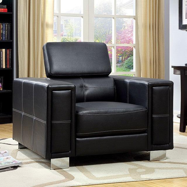 Garret CM6310-CH Black Contemporary Chair By Furniture Of America - sofafair.com