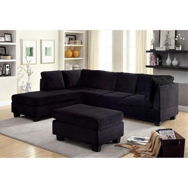 Lomma CM6316-OT Black Transitional Ottoman By Furniture Of America - sofafair.com