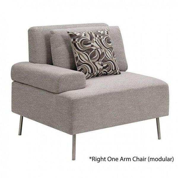 Bryn CM6341-RCH Gray Contemporary Right One Arm Chair By furniture of america - sofafair.com