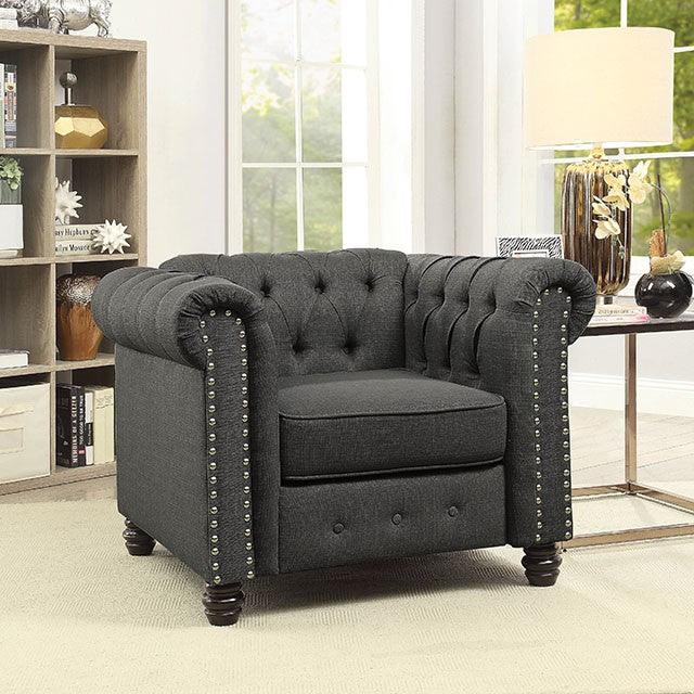 Winifred CM6342GY-CH Gray Transitional Chair By Furniture Of America - sofafair.com