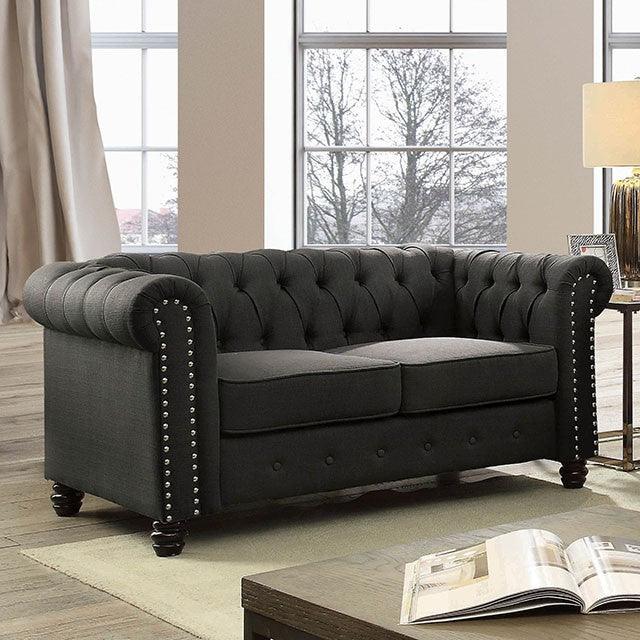 Winifred CM6342GY-LV Gray Transitional Love Seat By Furniture Of America - sofafair.com