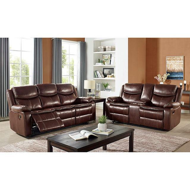 Jeanna CM6343-LV Brown Transitional Love Seat By Furniture Of America - sofafair.com