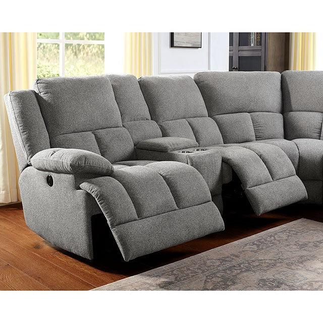 Lynette CM6345 Gray Transitional Sectional By Furniture Of America - sofafair.com