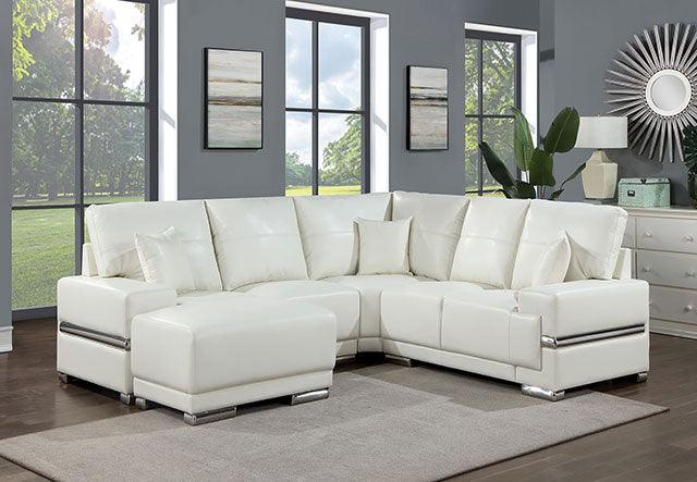 Althea CM6410WH White Contemporary Sectional By Furniture Of America - sofafair.com