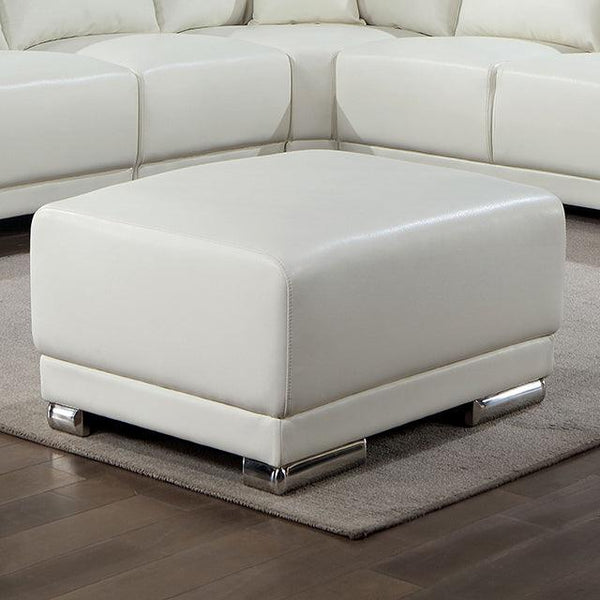 Althea CM6410WH-OT White Contemporary Ottoman By Furniture Of America - sofafair.com