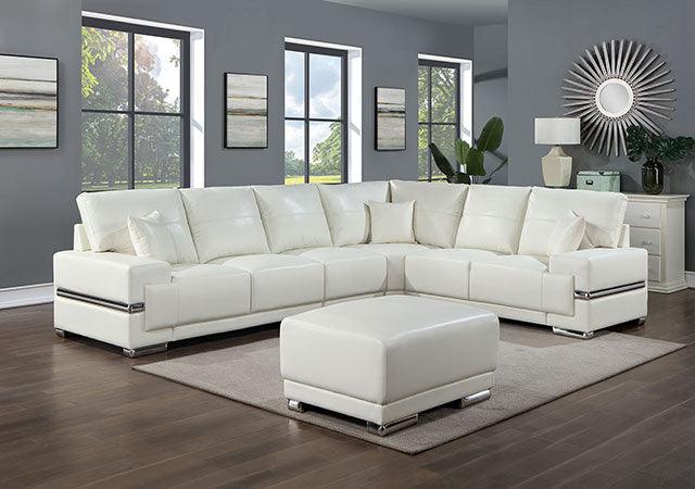 Althea CM6410WH-OT White Contemporary Ottoman By Furniture Of America - sofafair.com