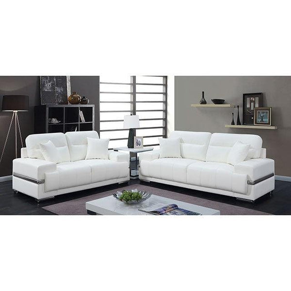 Zibak CM6411WH-CH White/Chrome Contemporary Chair By Furniture Of America - sofafair.com