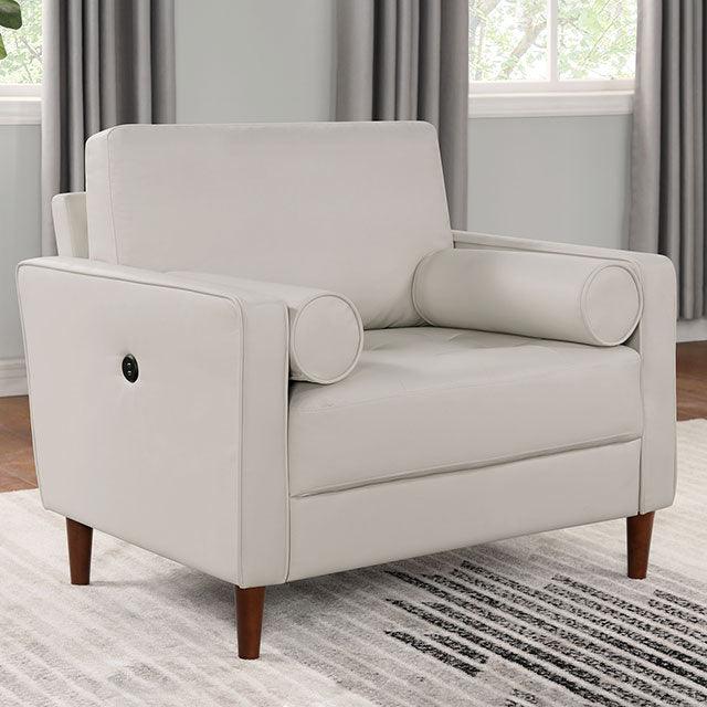 Horgen CM6452WH-CH Off-White Mid-century Modern Chair By Furniture Of America - sofafair.com