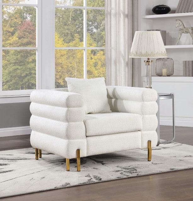 Landovery CM6454WH-CH White/Gold Contemporary Chair By Furniture Of America - sofafair.com